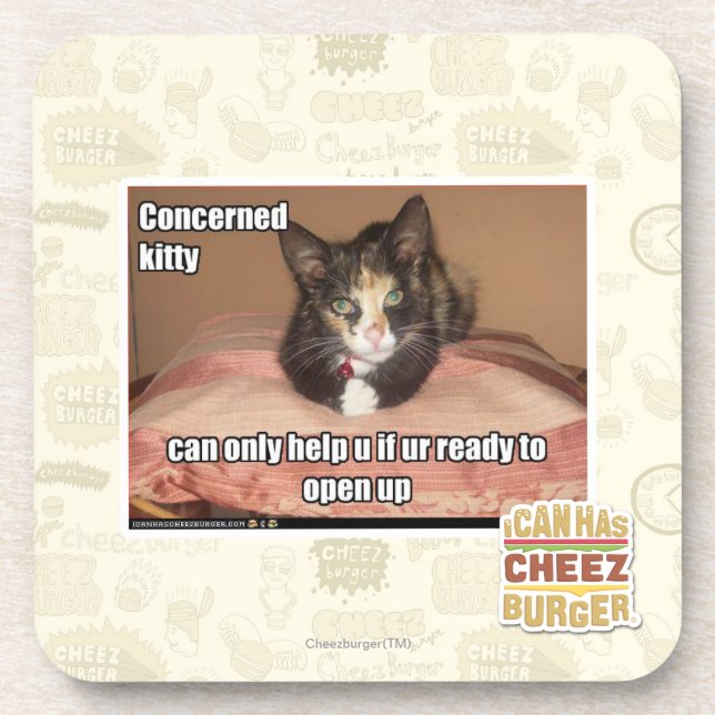 Concerned Kitty Coaster (Front)