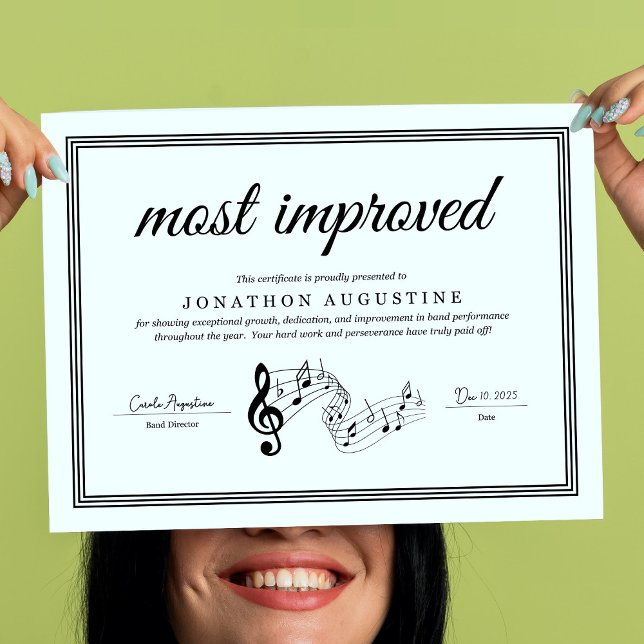 Concert Band, Marching Band, Choir Certificate Poster (Creator Uploaded)