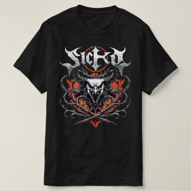 Concert Clothing Wear Heavy Metal Rock Band Sicko T-Shirt (Design Front)