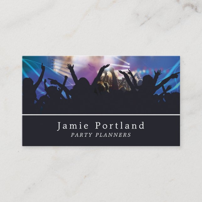 Concert Crowd, Party Event Planner Business Card (Front)