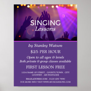 Concert Crowd, Vocalist Lessons Advertising Poster