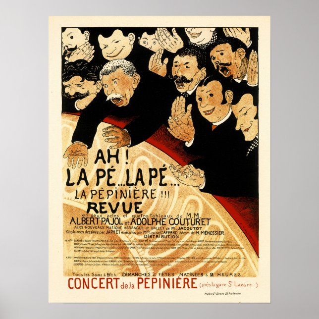 CONCERT DE LA PEPINIERE Paris 1898 Opera Theatre Poster (Front)