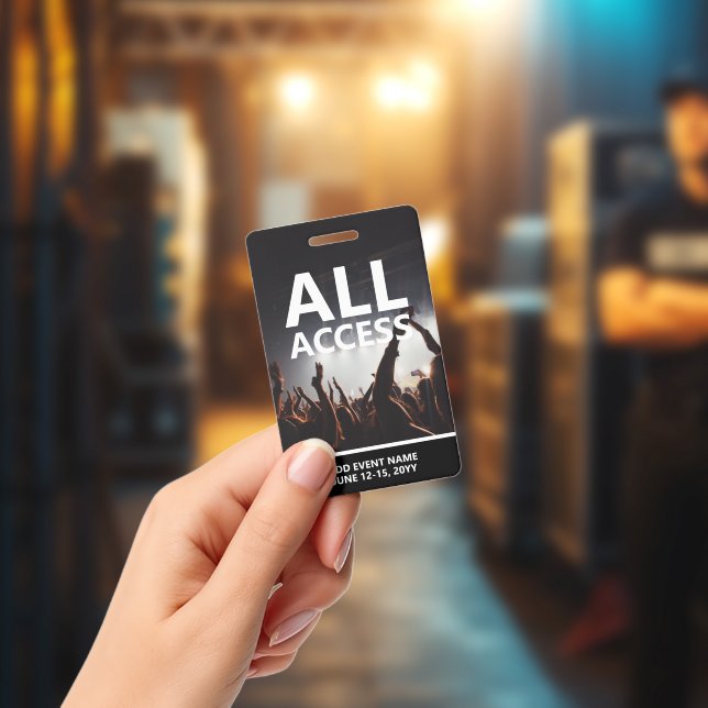 Concert Event All Access Pass Personalised Badge ID Badge (Concert)