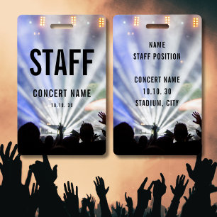 Concert Event Convention Custom Name Staff ID Badge