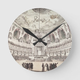 Concert Hall in Venice, 18th century (coloured eng Round Clock