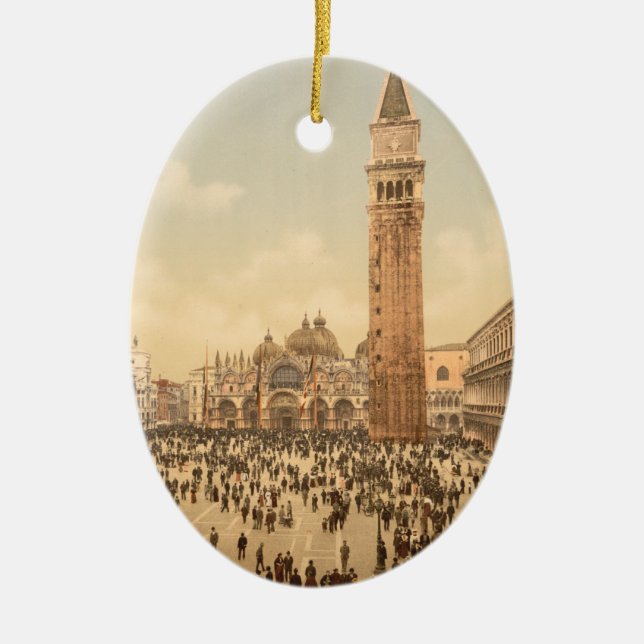 Concert in St Mark's Square II, Venice, Italy Ceramic Ornament (Front)