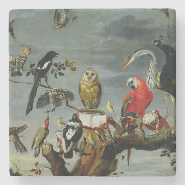 Concert of Birds Stone Coaster (Front)