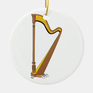 Concert Pedal Harp Graphic Design Ceramic Tree Decoration