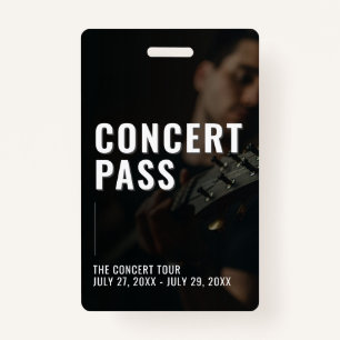 Concert Photo All Access Pass ID Badge