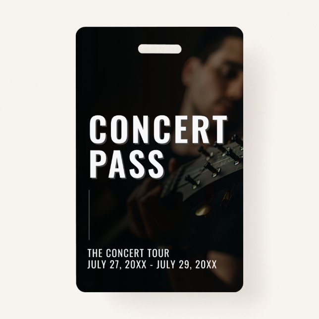 Concert Photo All Access Pass ID Badge (Front)