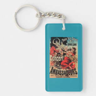 Concert Poster on Avenue de Champs-Elysees Key Ring