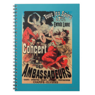 Concert Poster on Avenue de Champs-Elysees Notebook