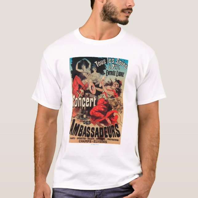 Concert Poster on Avenue de Champs-Elysees T-Shirt (Front)