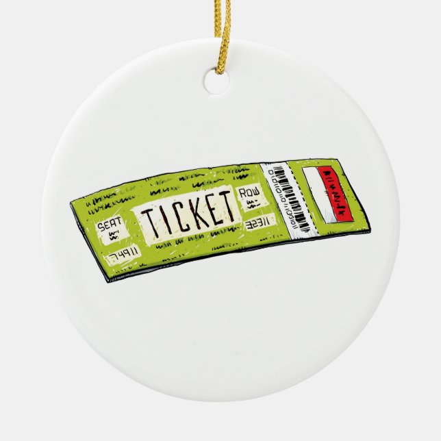 Concert Ticket Ceramic Ornament (Front)