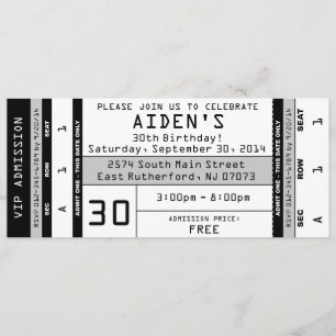 Concert Ticket Invitation Black