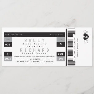 Concert Ticket Invitation in Black White and Grey