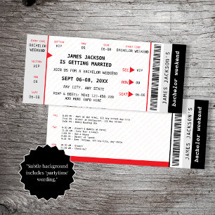 Concert Ticket Music Bachelor Weekend Itinerary Invitation