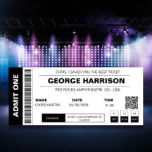 Concert Ticket QR Code Minimalist Black And White