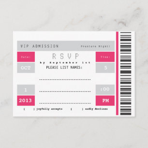 Concert Ticket Stub RSVP Card