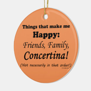 Concertina Makes Me Happy Ceramic Ornament