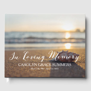 Conch on Beach In Loving Memory Guest Book