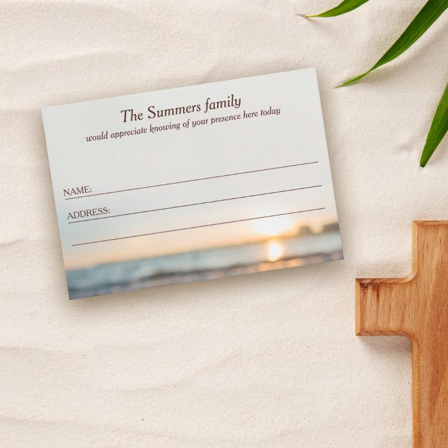 Conch on Beach Memorial Attendance Enclosure Card (Creator Uploaded)