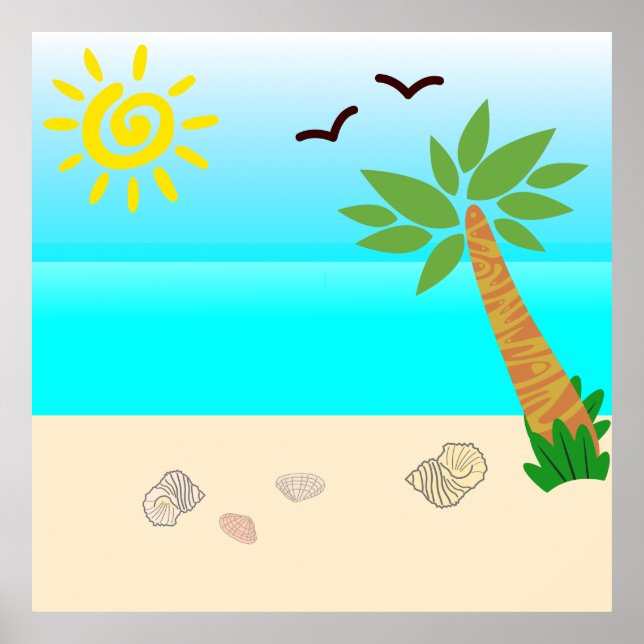 conch on the beach poster (Front)