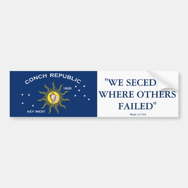 Conch Republic Bumper Sticker (Front)