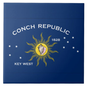 Conch Republic Flag Ceramic Tile