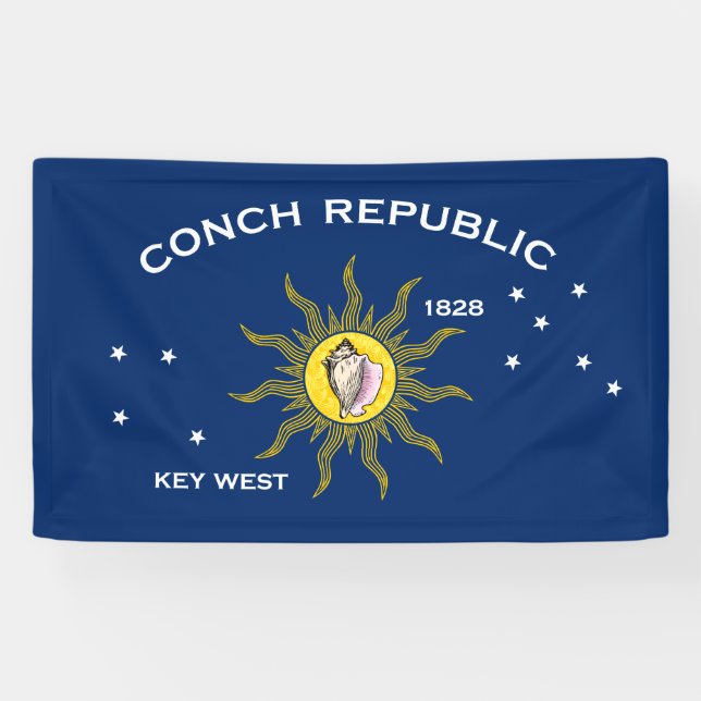 Conch Republic Flag Key West Florida Banner (Horizontal)