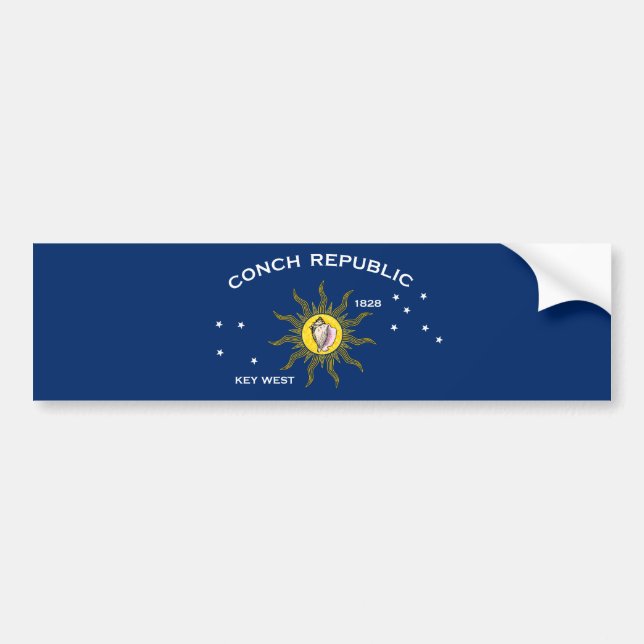 Conch Republic Flag Key West Florida Bumper Sticker (Front)