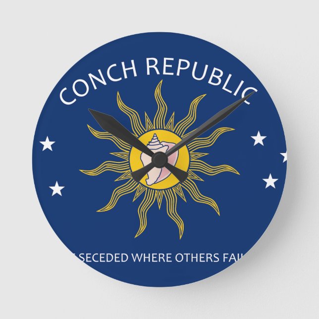 Conch Republic Flag Round Clock (Front)