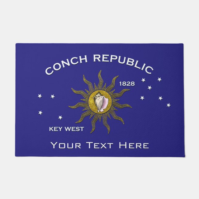 Conch Republic Key West Personalise Doormat (Front)