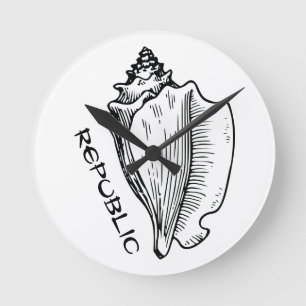 Conch Republic Round Clock