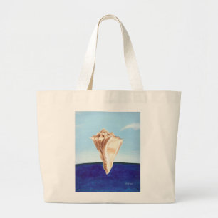 Conch Seashell and ocean beach canvas bags
