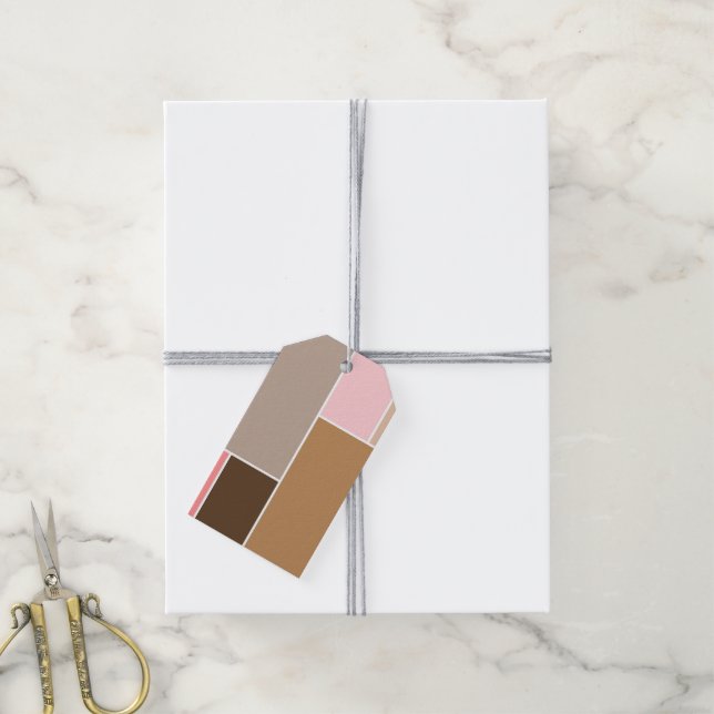 Conch Seashell Colour Blocks Gift Tags (With Twine)