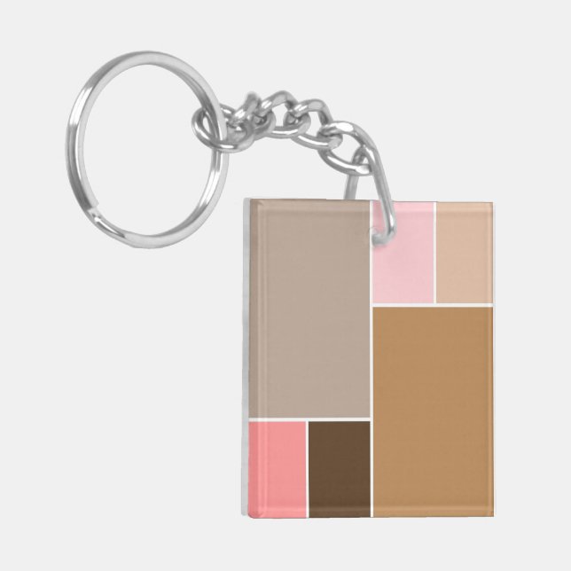 Conch Seashell Colour Blocks Key Ring (Front Left)