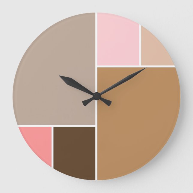 Conch Seashell Colour Blocks Large Clock (Front)