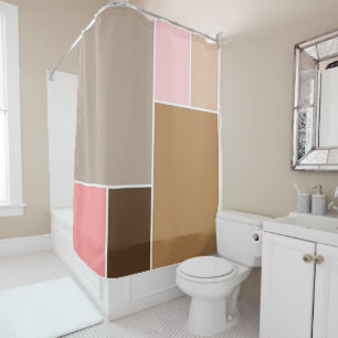 Conch Seashell Colour Blocks Shower Curtain