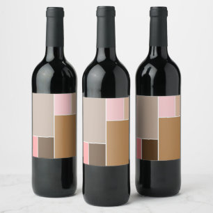 Conch Seashell Colour Blocks Wine Label