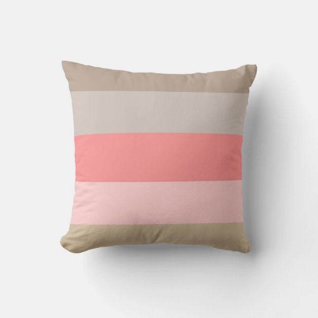 Conch Seashell Stripe Colours Cushion (Front)