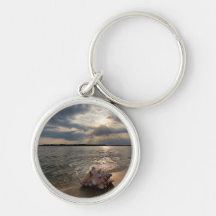 Conch Shell At Beach   St. Augustine, Fl Key Ring