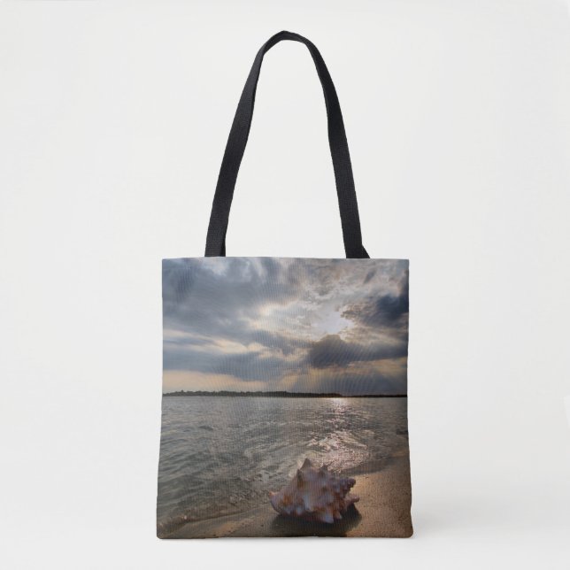 Conch Shell At Beach | St. Augustine, Fl Tote Bag (Front)