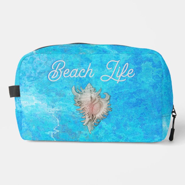Conch Shell "Beach Life"  Dopp Kit (Front)