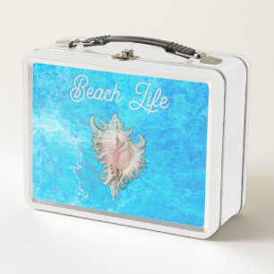 Conch Shell "Beach Life" Metal Lunch Box