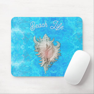 Conch Shell "Beach Life"  Mouse Pad
