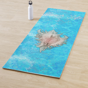 Conch Shell "Beach Life" Yoga Mat