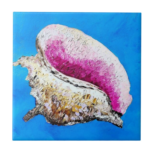 Conch Shell Decorative Tile (Front)