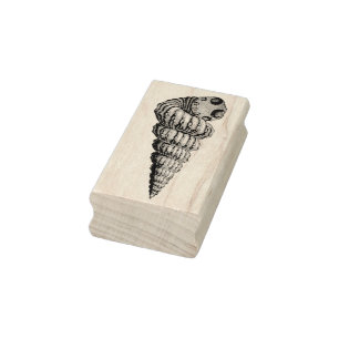 Conch Shell Facing Right Rubber Art Stamp