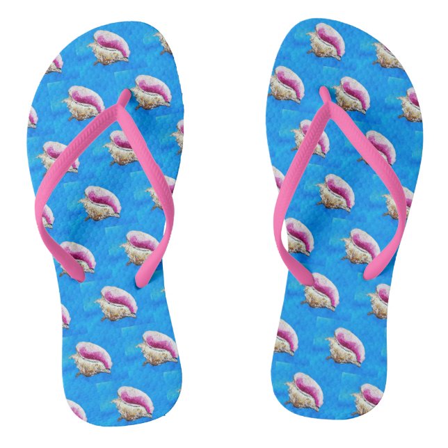 Conch Shell Flip Flops (Footbed)
